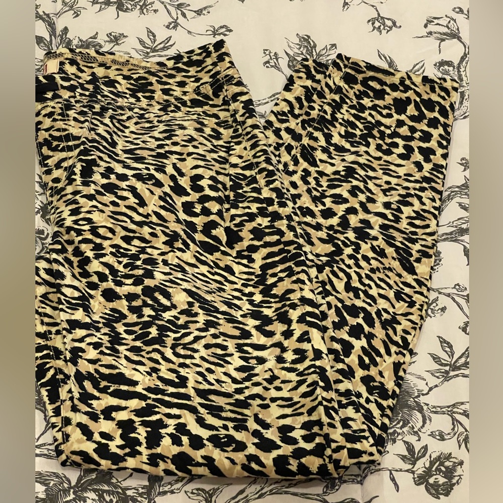 LEI‎ L Animal Print Skinny Pants with Waist Tie